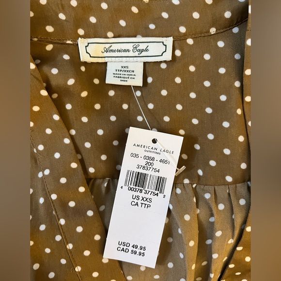 LAST CHANCE💥 American Eagle Silky Tie-Front Blouse - Picture 7 of 7